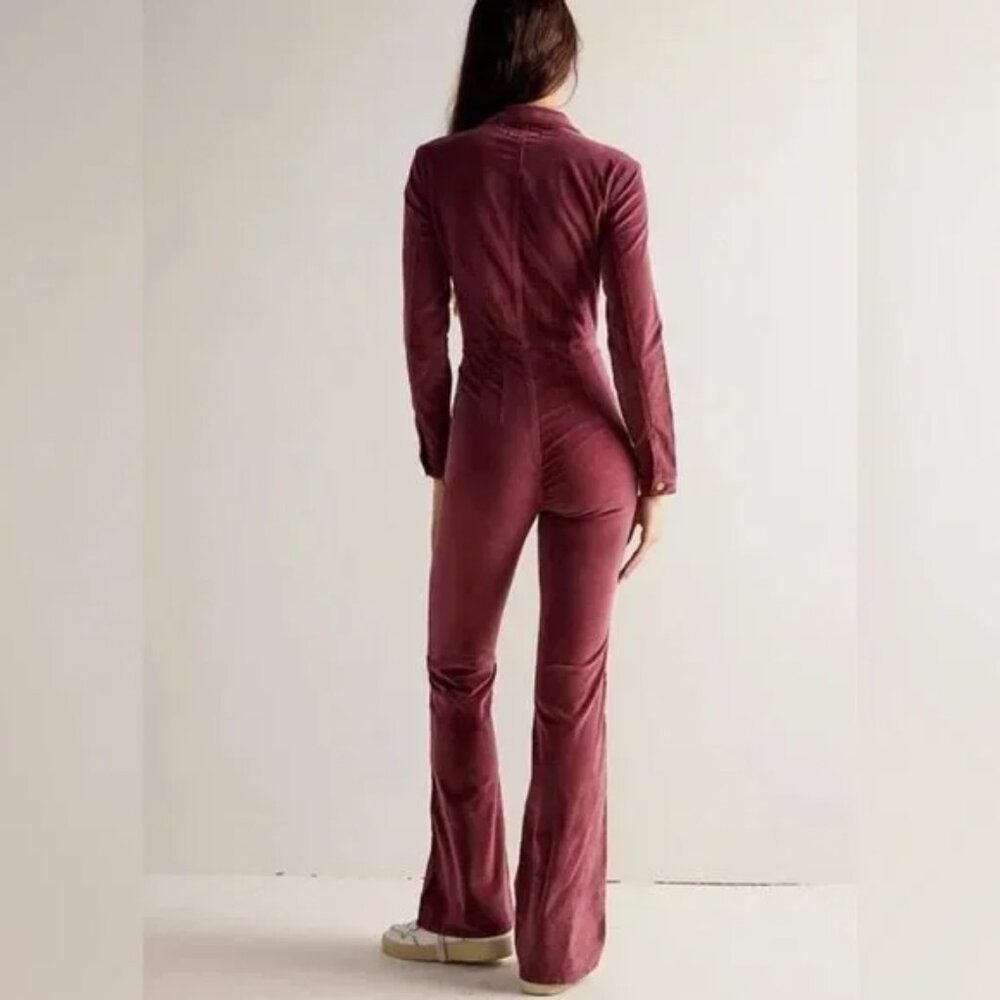 NEW FREE PEOPLE We The Free Cordovan Jayde Cord Flare Jumpsuit - Picture 5 of 9